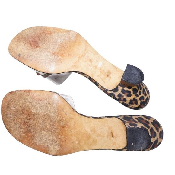 Beverly Feldman Love & Desire Vintage Leopard Print Kitten Heels, Size 7 - Picture 9 of 9